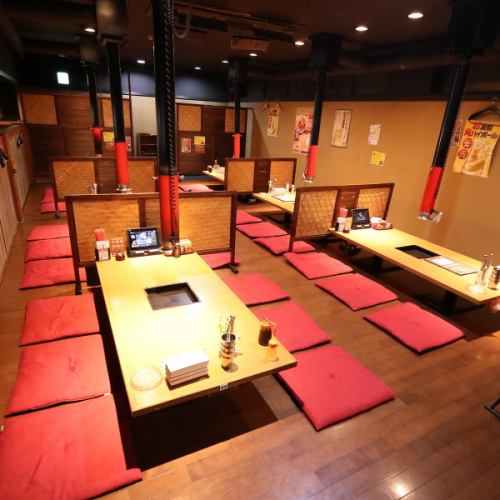 韓国苑別府店の座敷席エリア