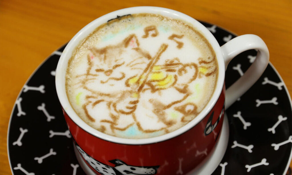 Cafe Duoのかわいいラテアートとドリンク