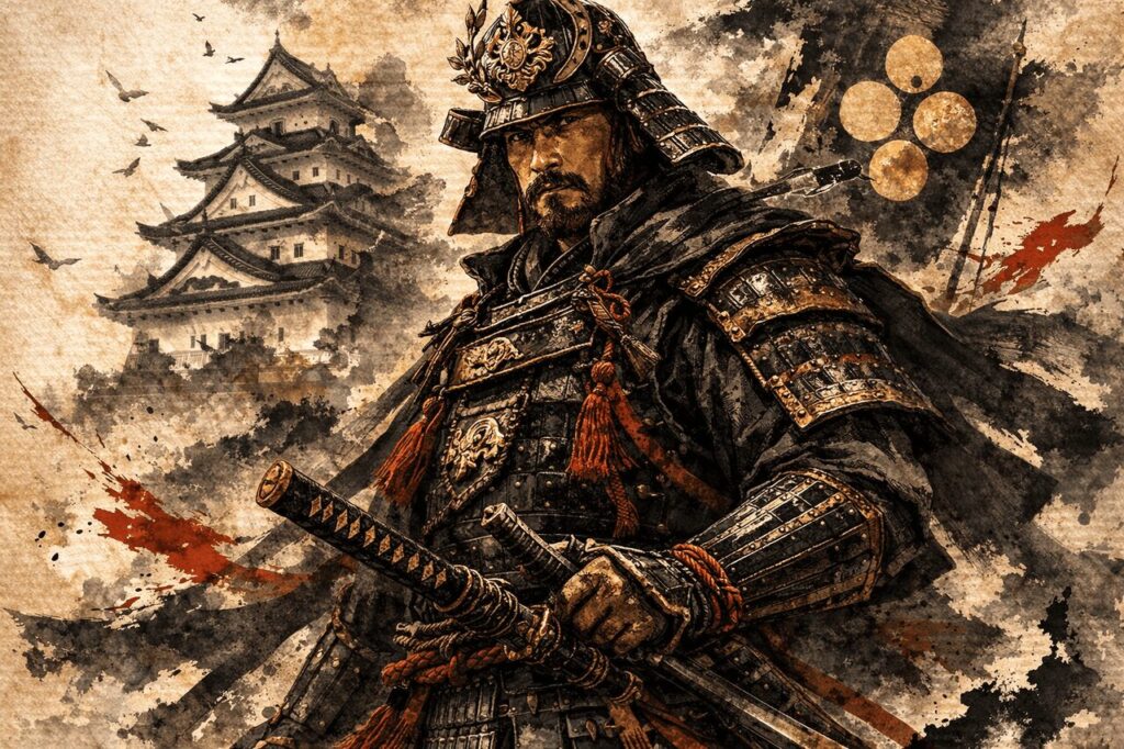 戦国武将・立花道雪の肖像イメージイラスト