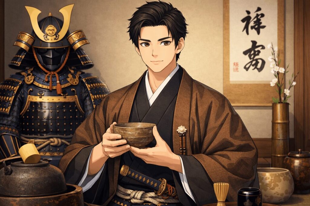 戦国武将・細川忠興をイメージした肖像風ビジュアル