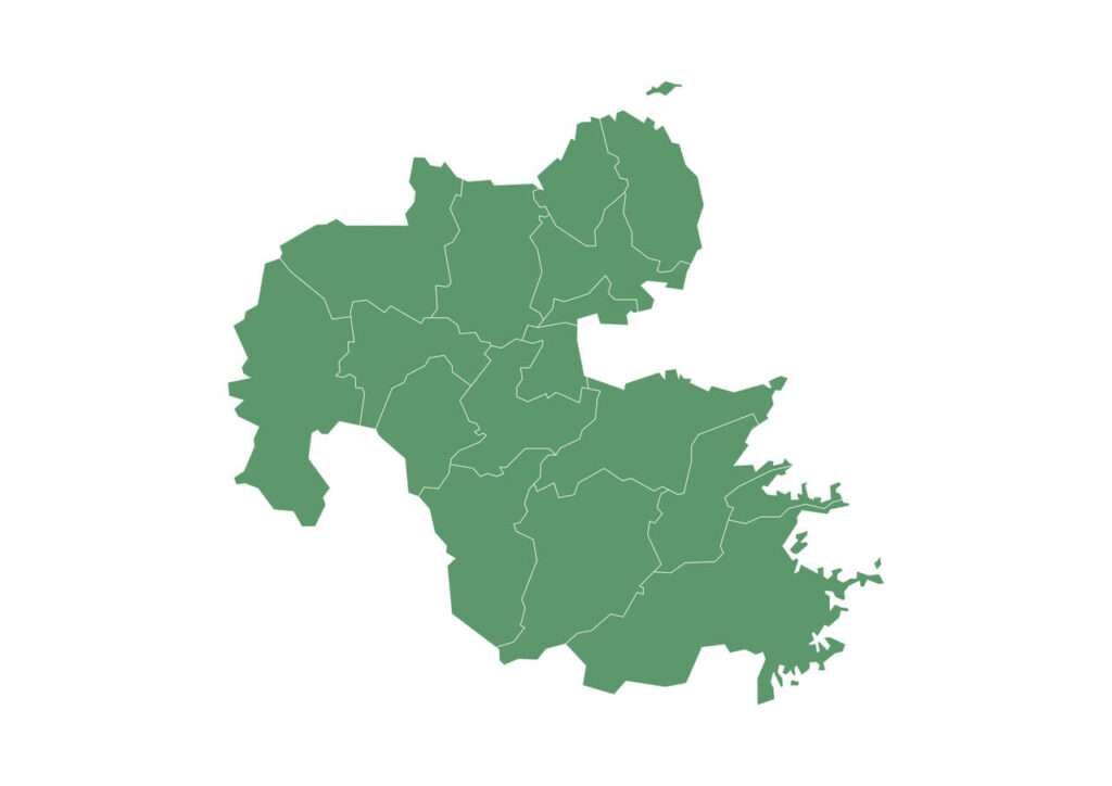 大分県の地図、玖珠郡の位置が分かる地域イメージ