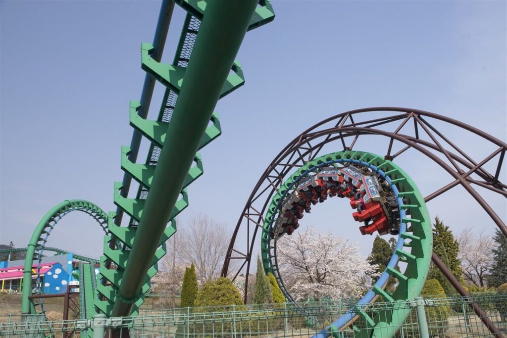 城島高原パークのジェットコースター。別府でアクティブに遊ぶならおすすめの遊園地