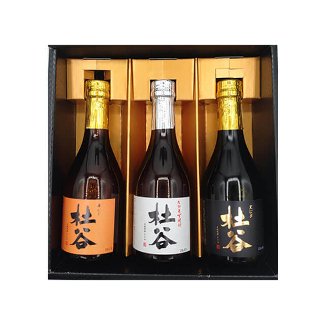 父の日ギフトに最適な「杜谷 3種飲み比べセット」。高級感ある箱入りの焼酎セット